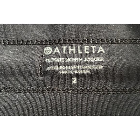 Athleta Pants Sz 2 Black Trekkie North Drawstring Activewear Running Jogger - Picture 6 of 11